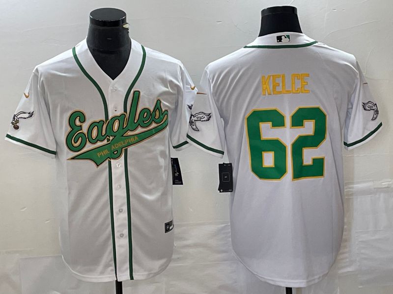 Men Philadelphia Eagles #62 Kelce White Nike 2023 Co Branding Game NFL Jersey style 1->philadelphia eagles->NFL Jersey